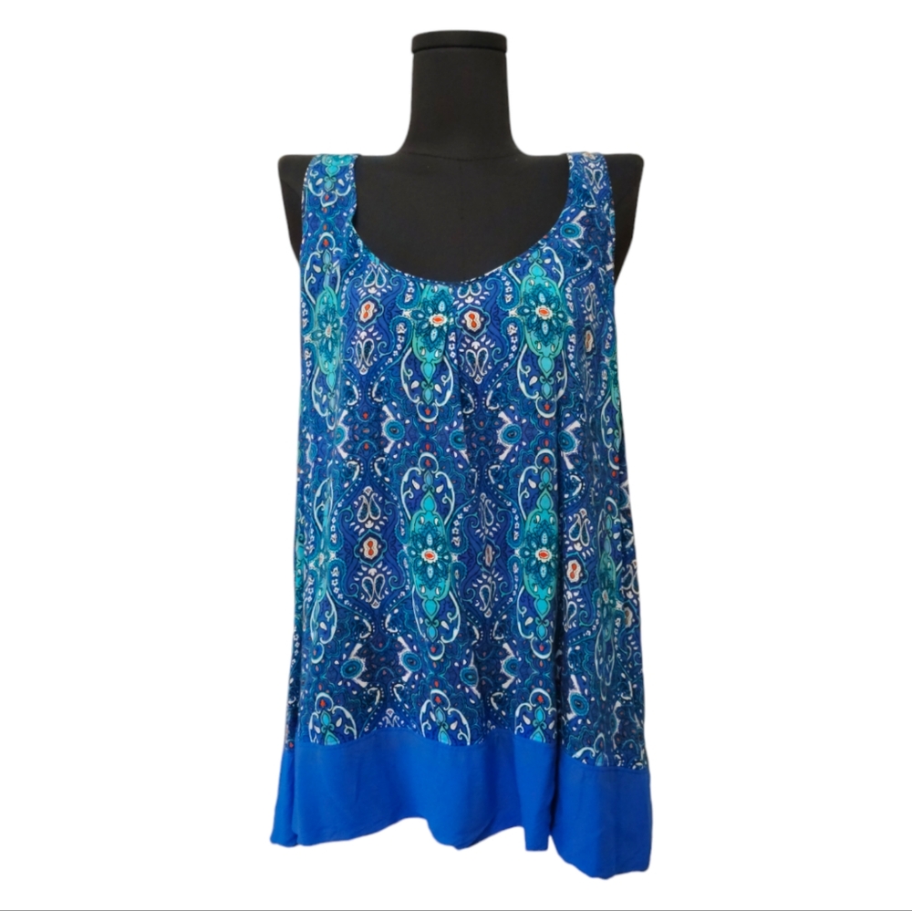 JCP Blue Paisley Boho Tank